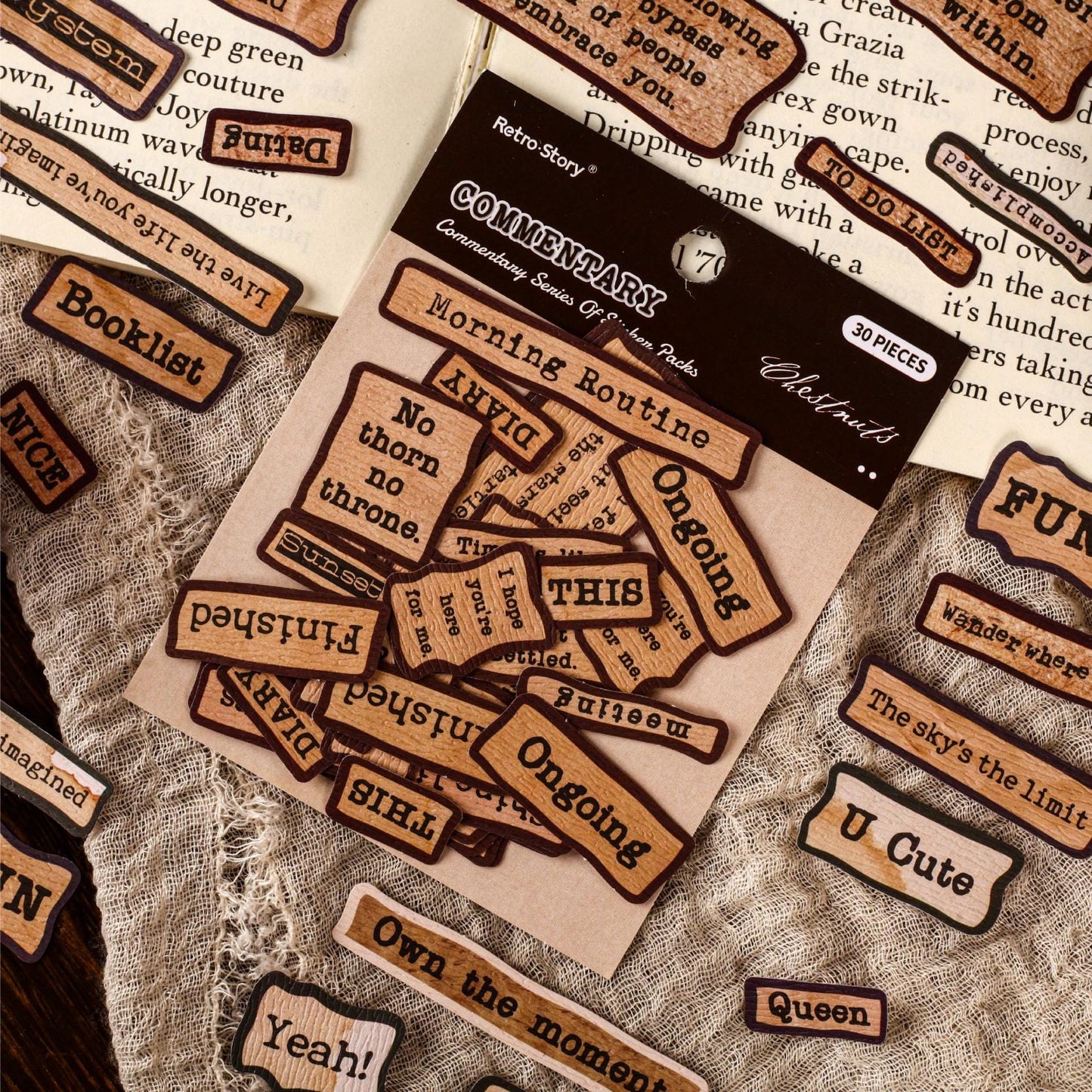 Retro Small Talk Sticker | Daily Life Words Stickers | Planner Junk Journal Bullet JournalsScrapbooking Collage Crafting Decorative Supplies