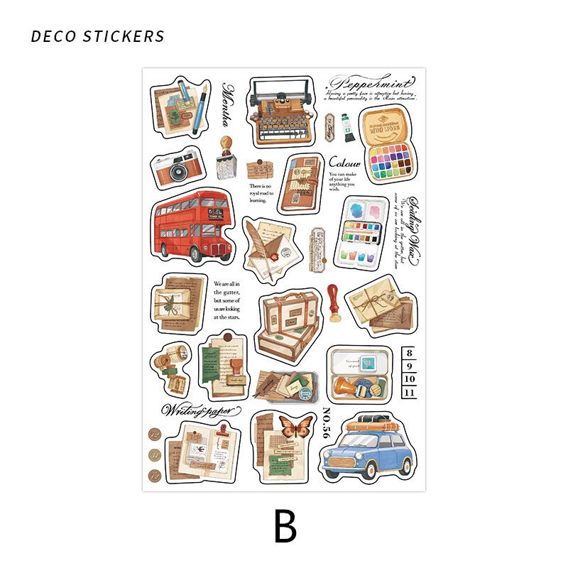 Retro Life Aesthetics Stickers | Coffe Stickers | Musical Instruments Sticker Set | Bread Junk Journal Stickers | Scrapbooking Supplies