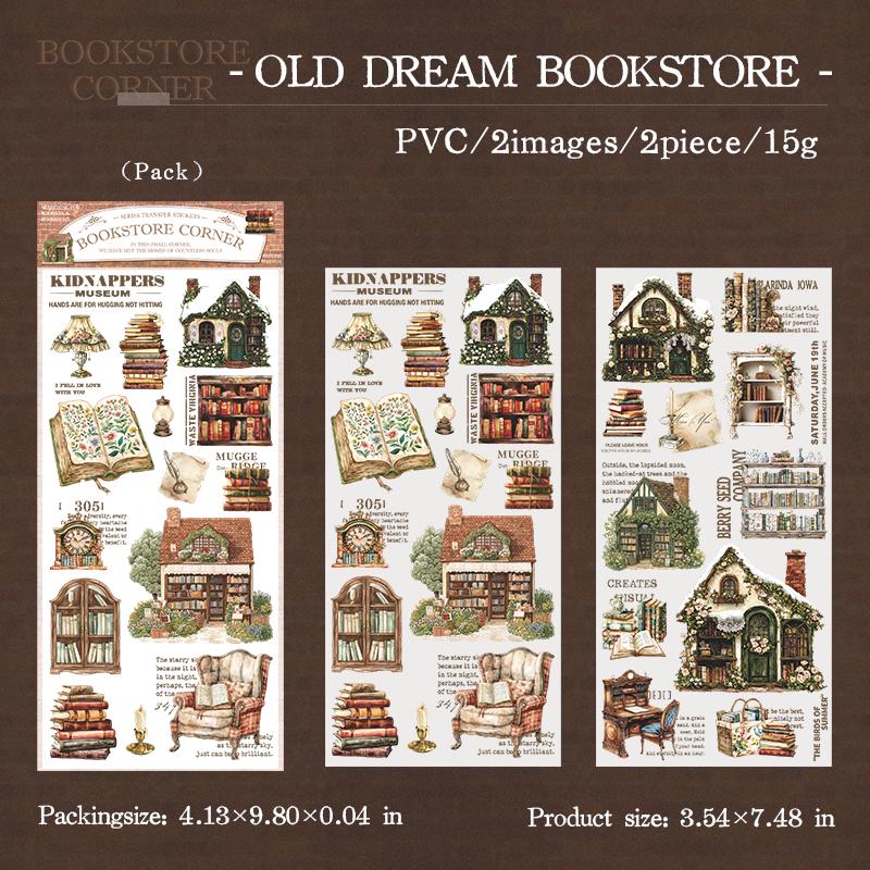 The Corner of Bookstore | Coffee Reading Aesthetic Sticker|Retro Planner Junk Journal Decorative Stickers Scrapbooking Collage Supplies