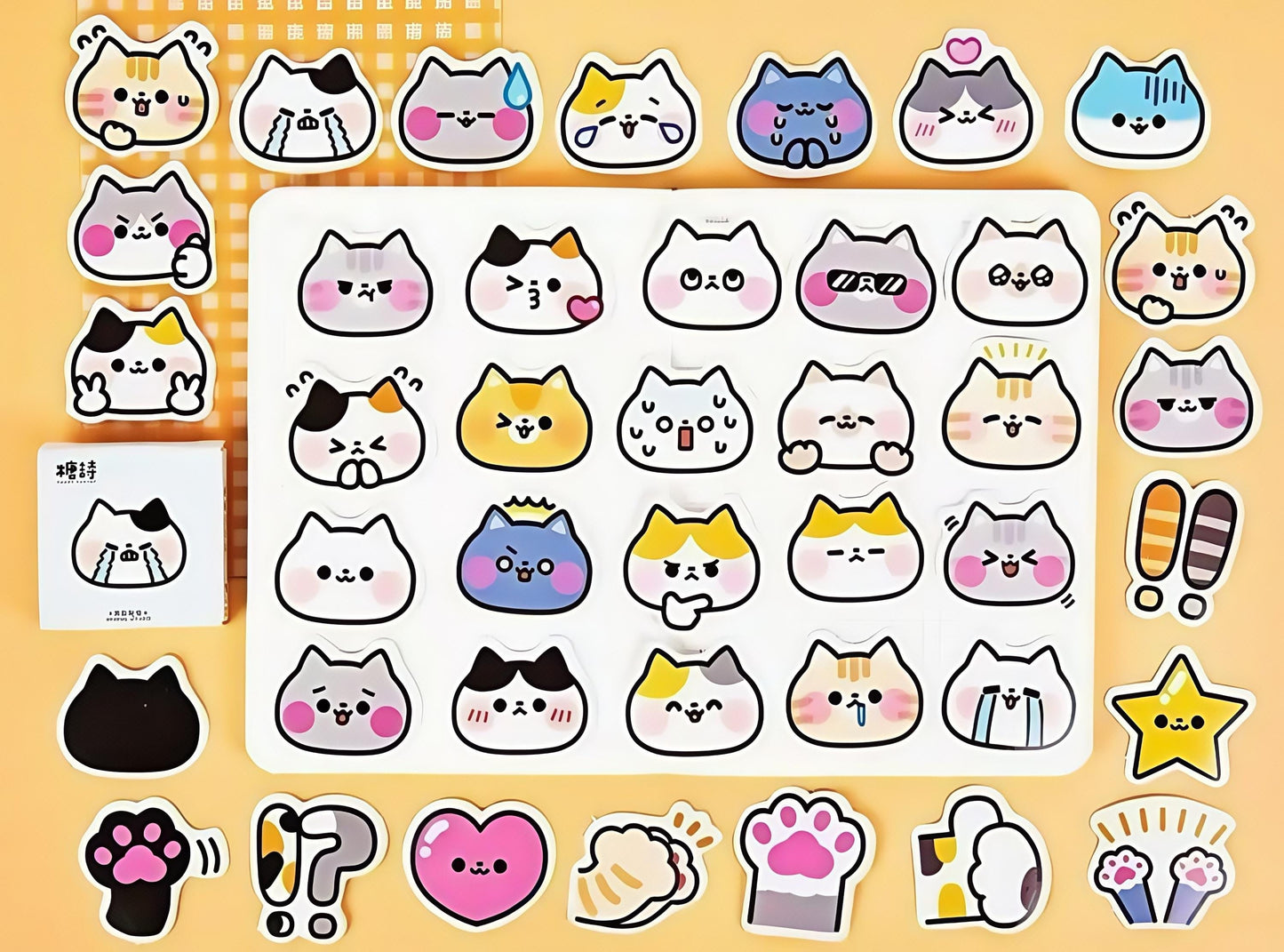 45pcs Cute Cat Sticker Pack | Junk Journal Stickers | Planner Sticker Set | Scrapbooking Kids Craft Supplies | Essential for Planners Bujo
