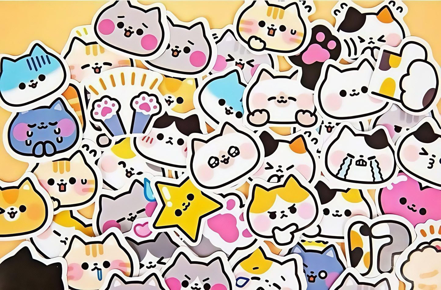 45pcs Cute Cat Sticker Pack | Junk Journal Stickers | Planner Sticker Set | Scrapbooking Kids Craft Supplies | Essential for Planners Bujo