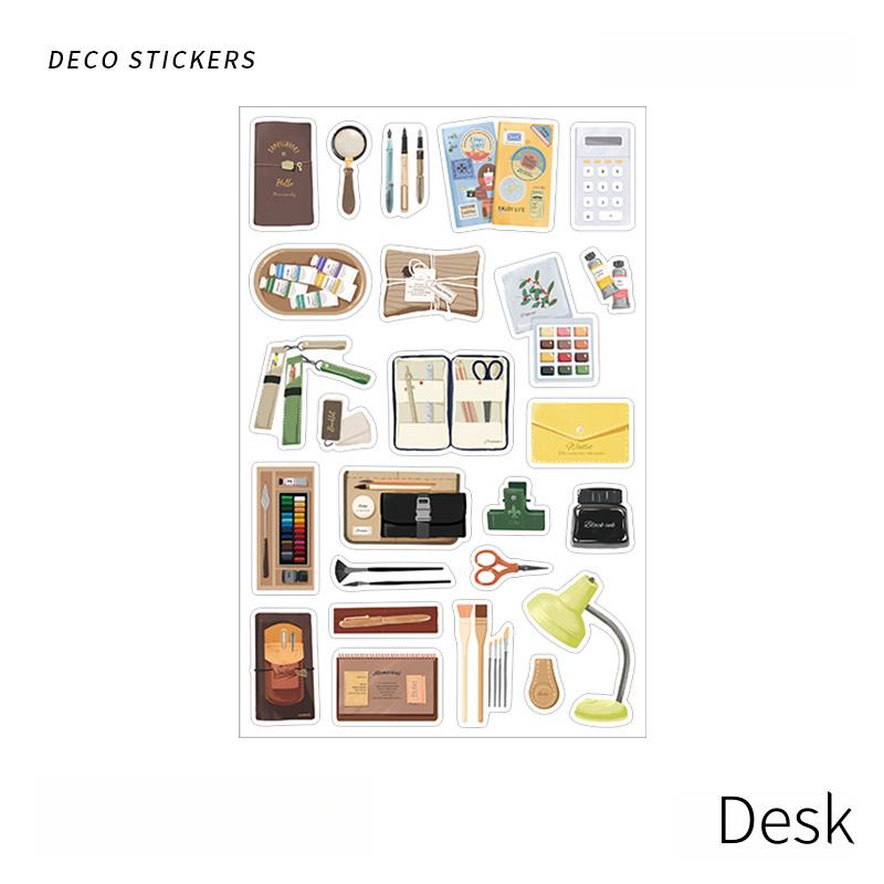 Waiting Weekend Cute Daily Life Sticker | Cafe Warm Room Desk Picnic Food Camping Decorative Stickers | Planner Journal Collage DIY Supplies