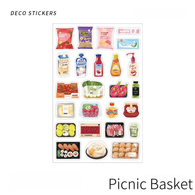 Waiting Weekend Cute Daily Life Sticker | Cafe Warm Room Desk Picnic Food Camping Decorative Stickers | Planner Journal Collage DIY Supplies