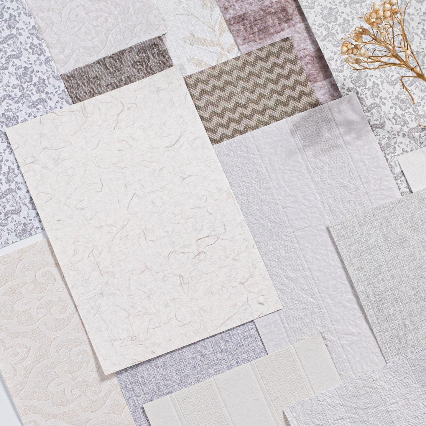 30 Sheets Material Paper | Textured Paper for Writing Drawing Card Making Journaling Scrapbooking|Junk Journal Collage Starter