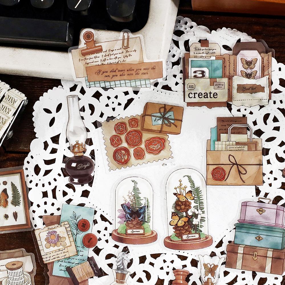 Retro Life Aesthetics Sticker Pack | Coffee Travel Musical Stickers | Planner Sticker Set | Junk Journal | Die Cut Deco Stickers