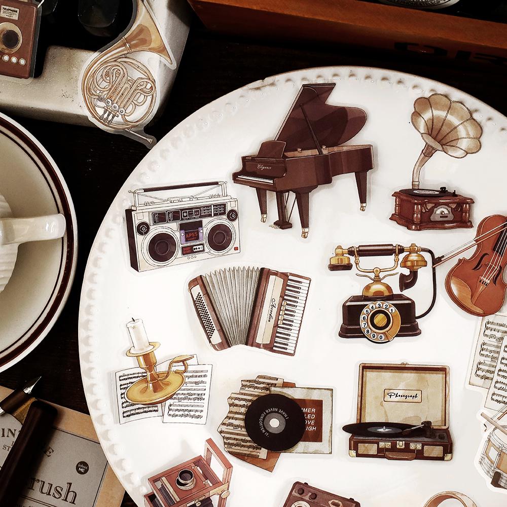 Retro Life Aesthetics Sticker Pack | Coffee Travel Musical Stickers | Planner Sticker Set | Junk Journal | Die Cut Deco Stickers
