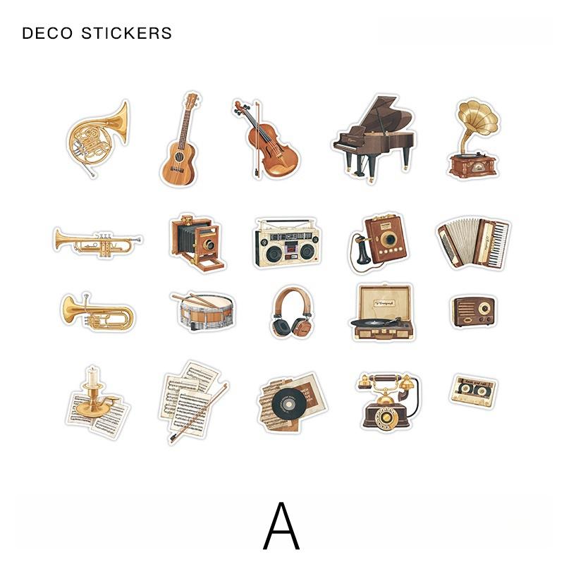 Retro Life Aesthetics Sticker Pack | Coffee Travel Musical Stickers | Planner Sticker Set | Junk Journal | Die Cut Deco Stickers