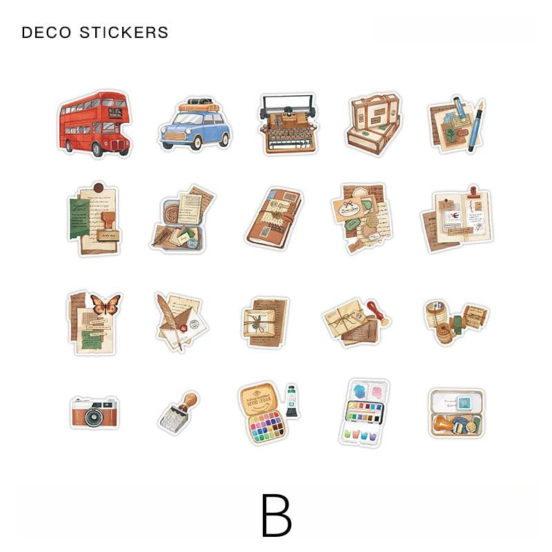 Retro Life Aesthetics Sticker Pack | Coffee Travel Musical Stickers | Planner Sticker Set | Junk Journal | Die Cut Deco Stickers