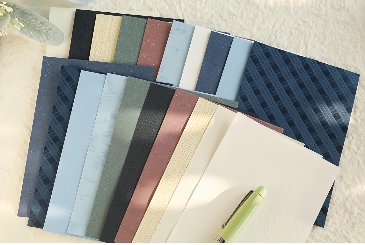20 Sheets Colored Material Paper | Textured Paper for Writing Drawing Card Making Journaling Scrapbooking|Journal Collage Starter