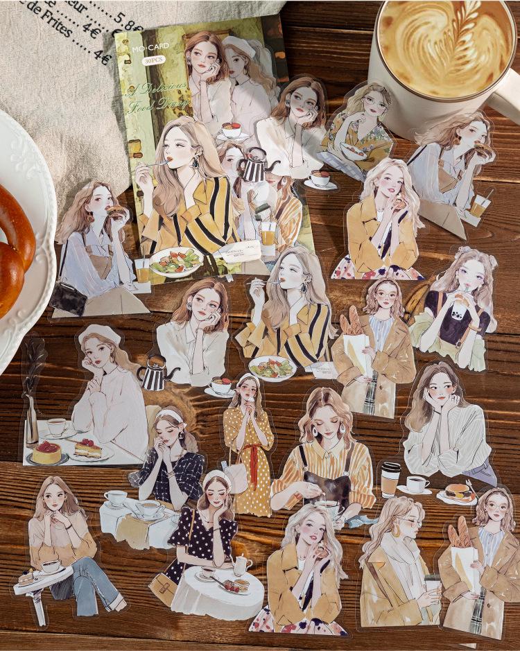 Fashion City Girl Sticker Pack | Character Stickers| Bullet Journal Scrapbooking Junk Journal Collage Essentials | Cute Planner Accessories