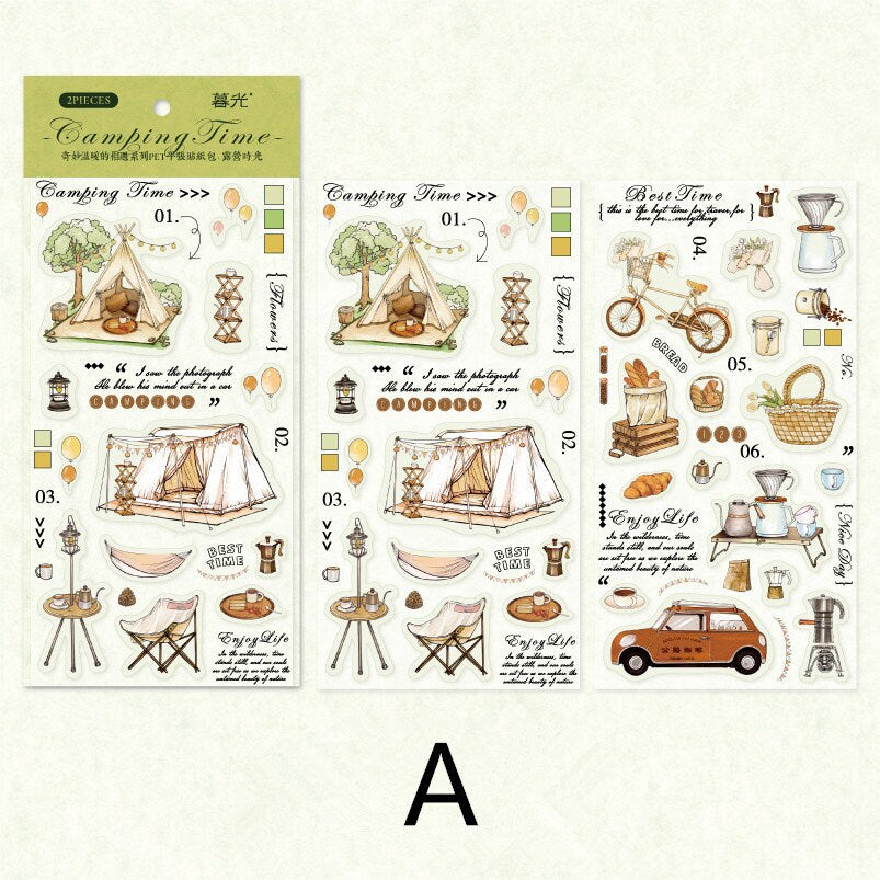 Retro Coffee Time Stickers | Reading Time Sticker Pack | Planner Sticker Set | Junk Journal Vintage Journaling Scrapbooking Collage Kit
