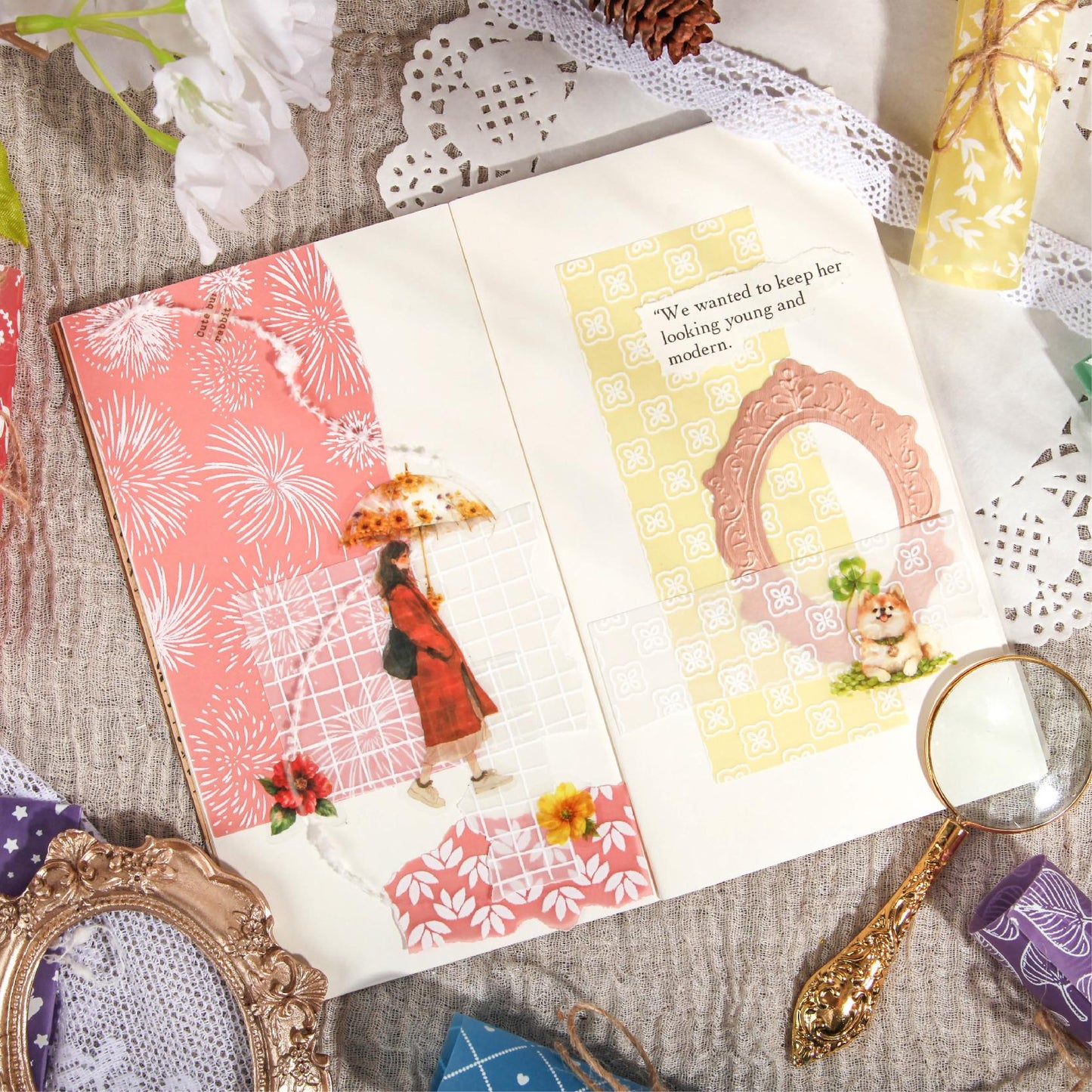 12 Sheets 3D Material Paper Pack | Vellum Papers | Background Paper | Junk Journal Collage Art Projects | Junk Journal Collage Starter