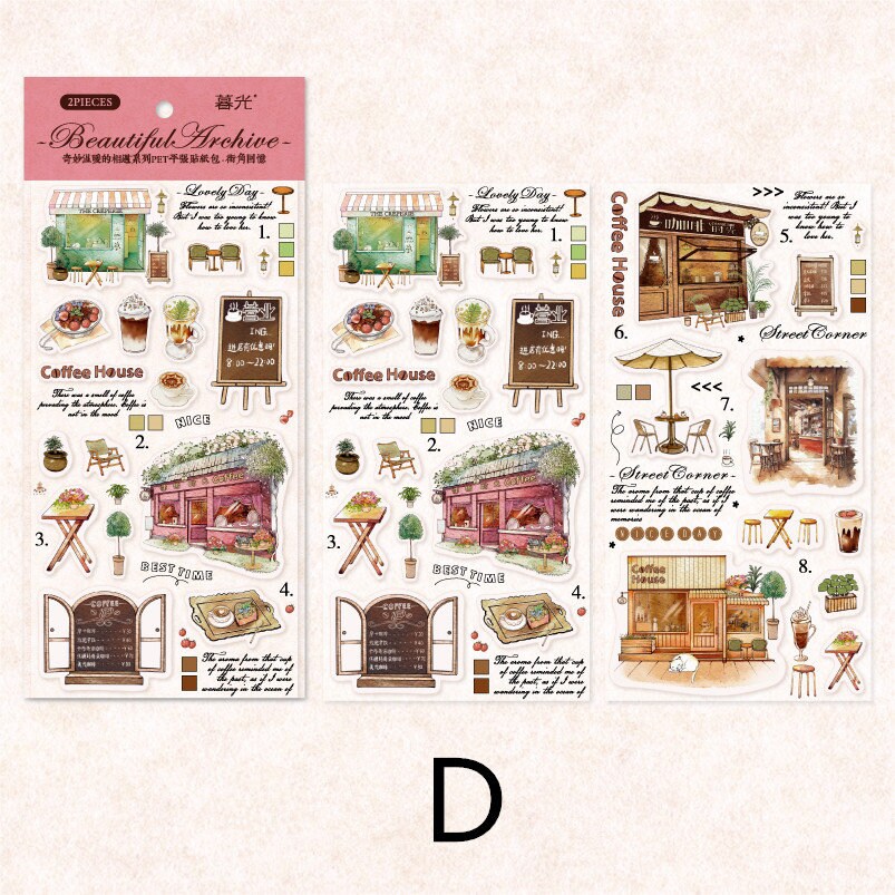 Retro Coffee Time Stickers | Reading Time Sticker Pack | Planner Sticker Set | Junk Journal Vintage Journaling Scrapbooking Collage Kit