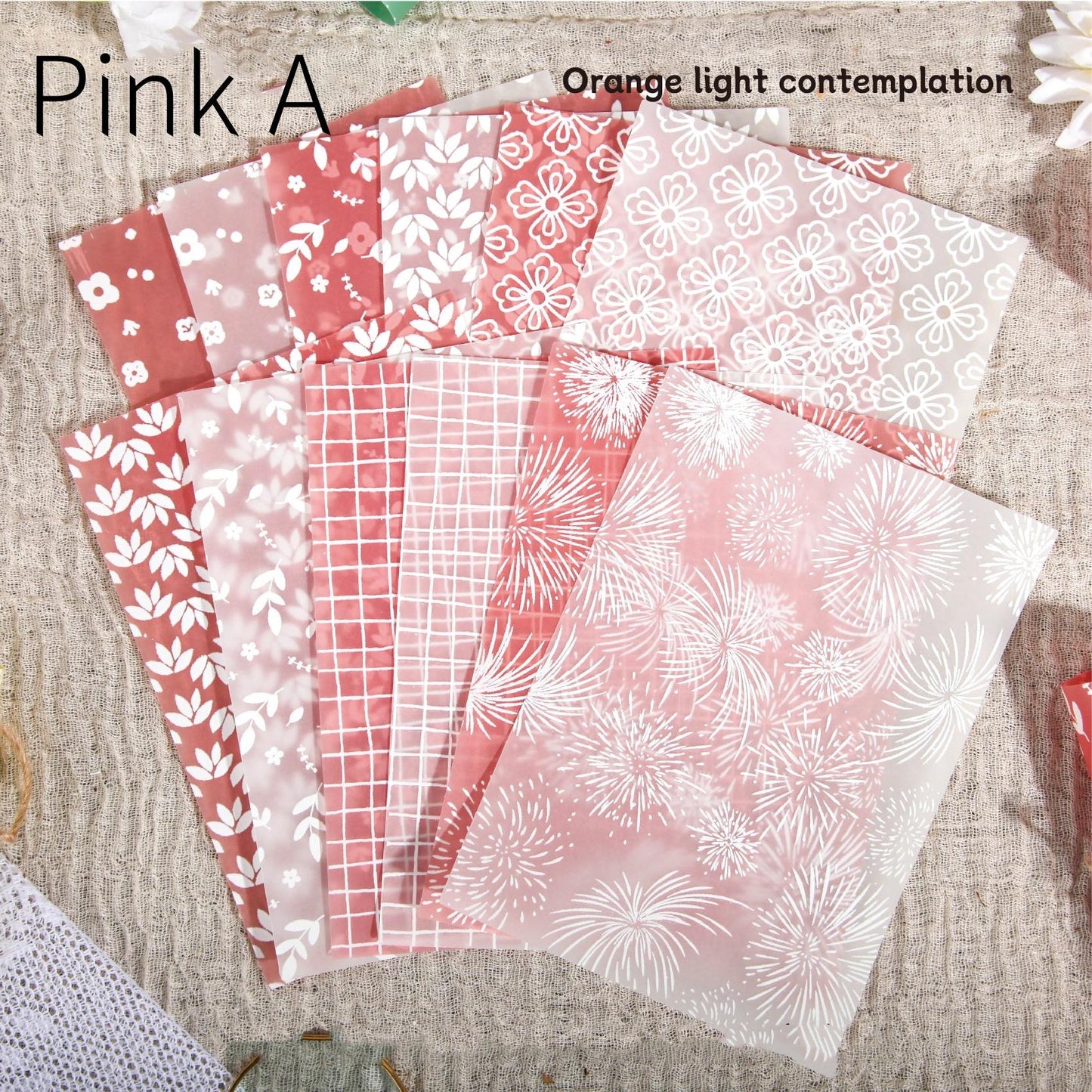 12 Sheets 3D Material Paper Pack | Vellum Papers | Background Paper | Junk Journal Collage Art Projects | Junk Journal Collage Starter