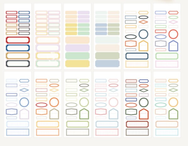 192pcs Label Sticker Book | Name Label | Functional Planner Sticker Pack | Basic Stickers | BuJo Sticker kit |