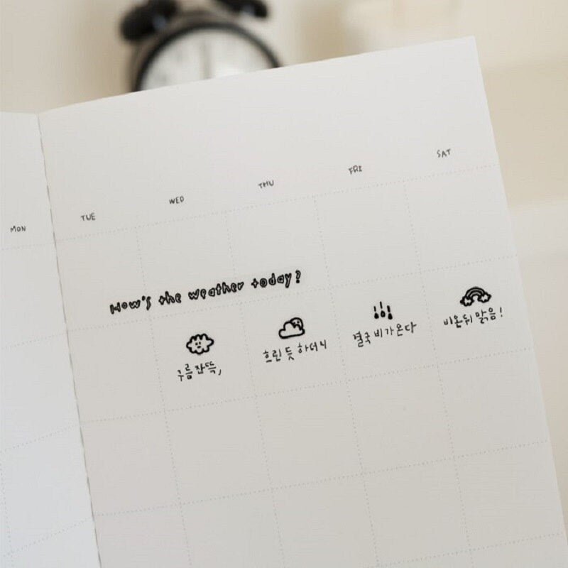 Suatelier Korean Mini Series Stickers | Cute Cat Weather Workout Planner Decorative Stickers | Bujo Journal Collage Scrapbooking Supplies