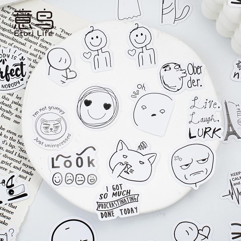 46pcs Interesting Soul Sticker Pack | Funny Expression Junk Journal Stickers | Planner Sticker Set | Scrapbooking Kids Craft Supplies