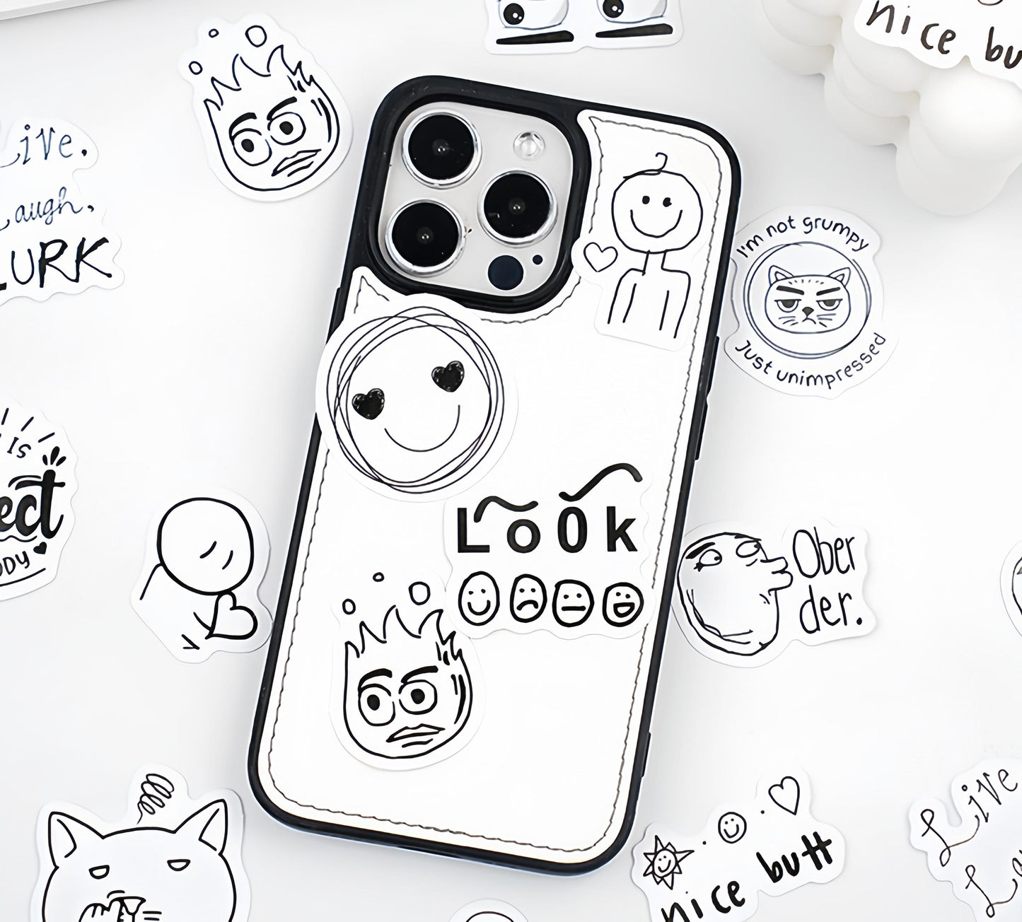 46pcs Interesting Soul Sticker Pack | Funny Expression Junk Journal Stickers | Planner Sticker Set | Scrapbooking Kids Craft Supplies