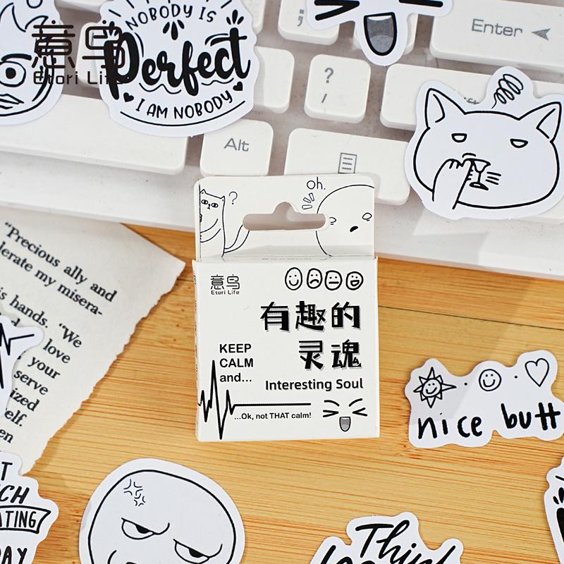 46pcs Interesting Soul Sticker Pack | Funny Expression Junk Journal Stickers | Planner Sticker Set | Scrapbooking Kids Craft Supplies
