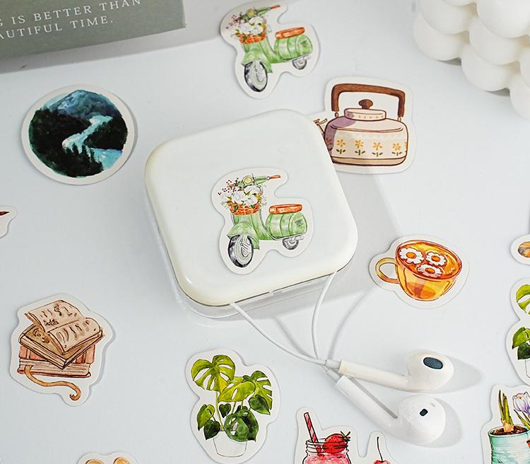 46pcs Handdrawn Summer Daiy Life Aesthetics Sticker Pack | Life Stickers | Planner Sticker Set | Junk Journal | Die Cut Deco Stickers