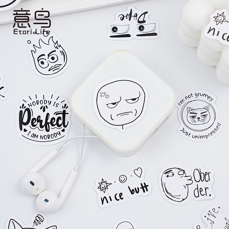 46pcs Interesting Soul Sticker Pack | Funny Expression Junk Journal Stickers | Planner Sticker Set | Scrapbooking Kids Craft Supplies