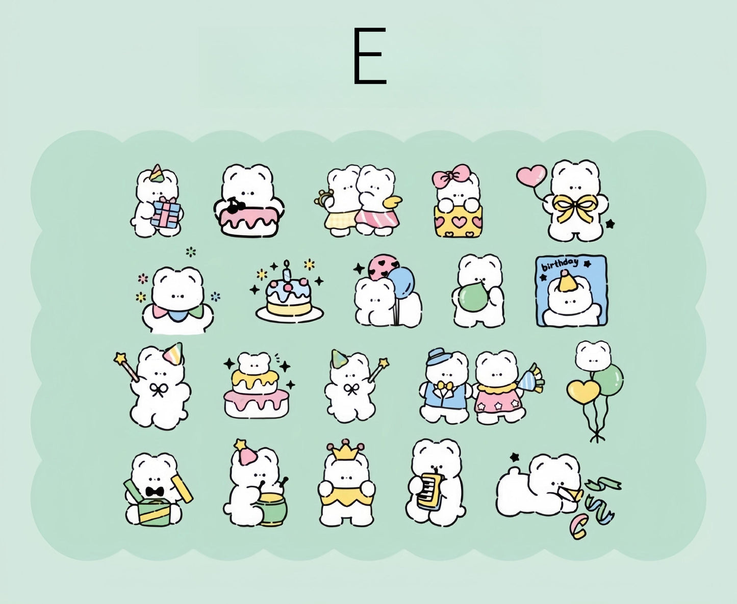 40pcs Cartoon Bear Daily Life Sticker | Cute Handdrawn Bear Stickers | Kawaii Animal Planner Stickers Junk Journal Scrapbooking Supplies