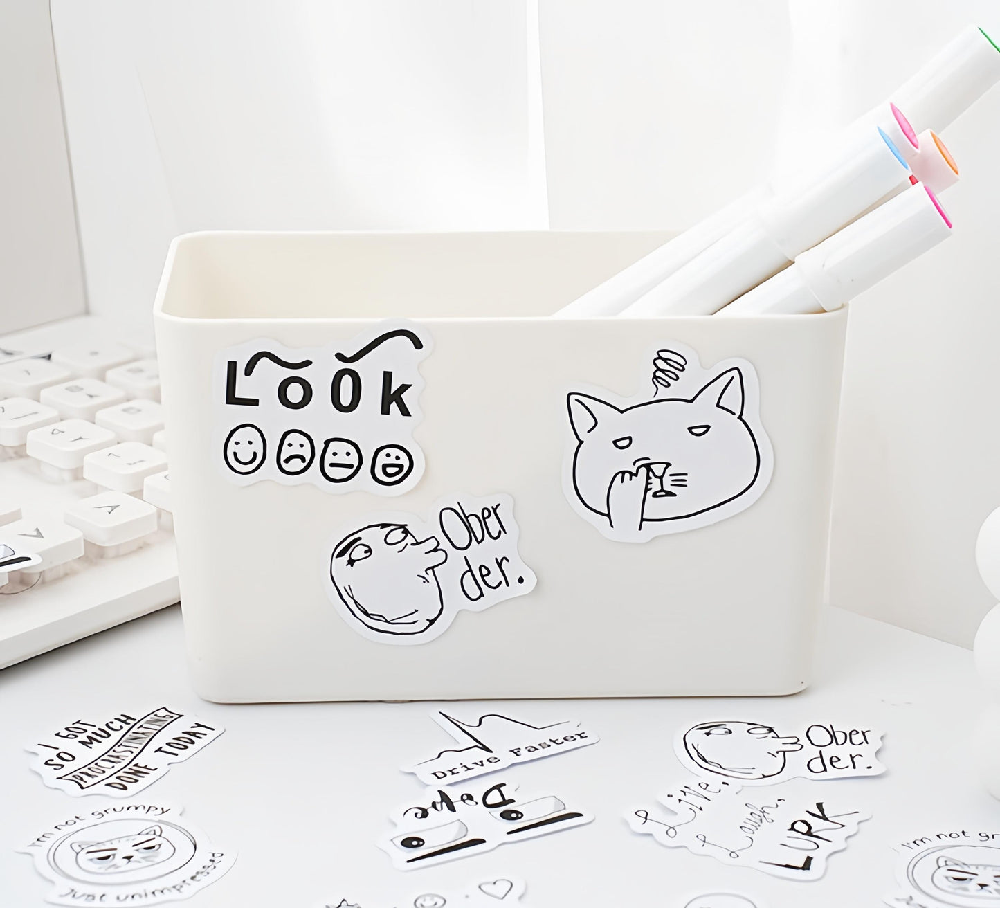 46pcs Interesting Soul Sticker Pack | Funny Expression Junk Journal Stickers | Planner Sticker Set | Scrapbooking Kids Craft Supplies