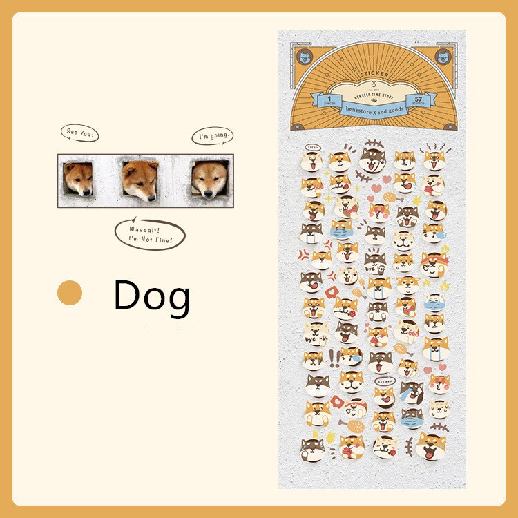 Cute Cat Dog Emotion Sticker Pack Stickers / Planner Sticker Set / Junk Journal / Planner Sticker Set