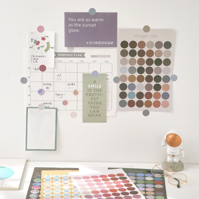 Morandi Large Round Sticker | Dots Sticker | Stickers | Planner Sticker Set |