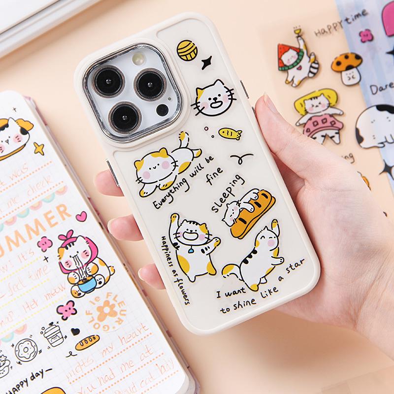 6 Sheets Cute Cat Stickers | Kitten Stickers | Kawaii Animal Planner Stickers Junk Journal Scrapbooking Supplies