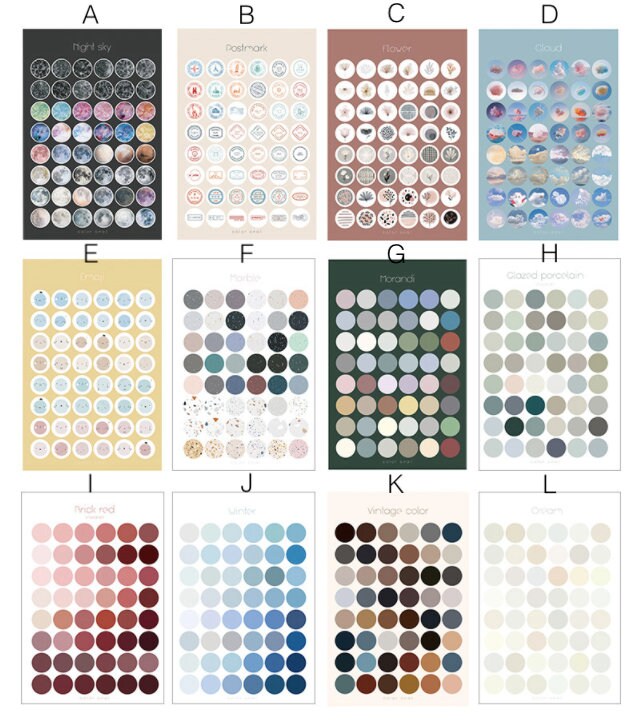 Morandi Large Round Sticker | Dots Sticker | Stickers | Planner Sticker Set |