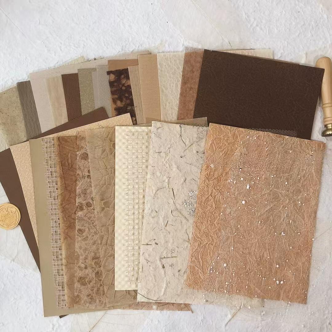 30 Sheets Mixed Material Paper Pack | A5 Size | Cotton Crepe Mulberry Tissue Decoupage Paper | Junk Journal Collage Starter