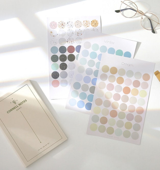 Morandi Large Round Sticker | Dots Sticker | Stickers | Planner Sticker Set |