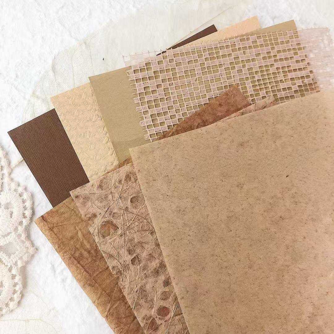 30 Sheets Mixed Material Paper Pack | A5 Size | Cotton Crepe Mulberry Tissue Decoupage Paper | Junk Journal Collage Starter