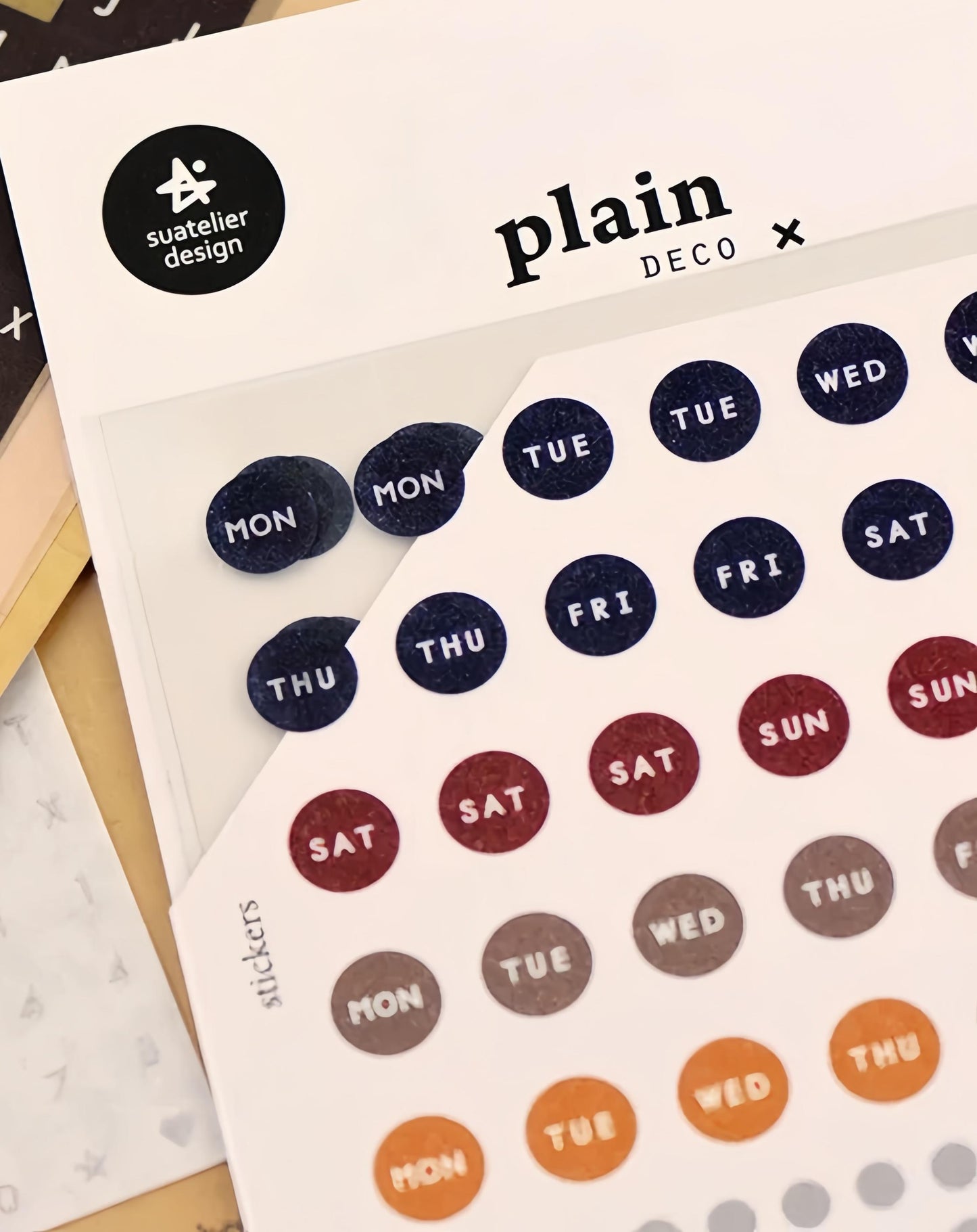Suatelier Korean Cute Week Stickers | Weekly Plan Dot Planner Stickers|Bujo Junk Journal Collage Scrapbooking Supplies
