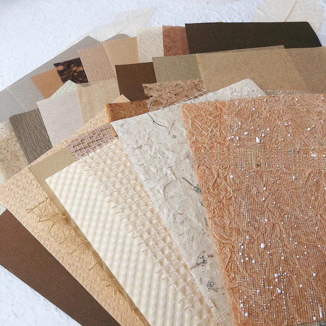 30 Sheets Mixed Material Paper Pack | A5 Size | Cotton Crepe Mulberry Tissue Decoupage Paper | Junk Journal Collage Starter