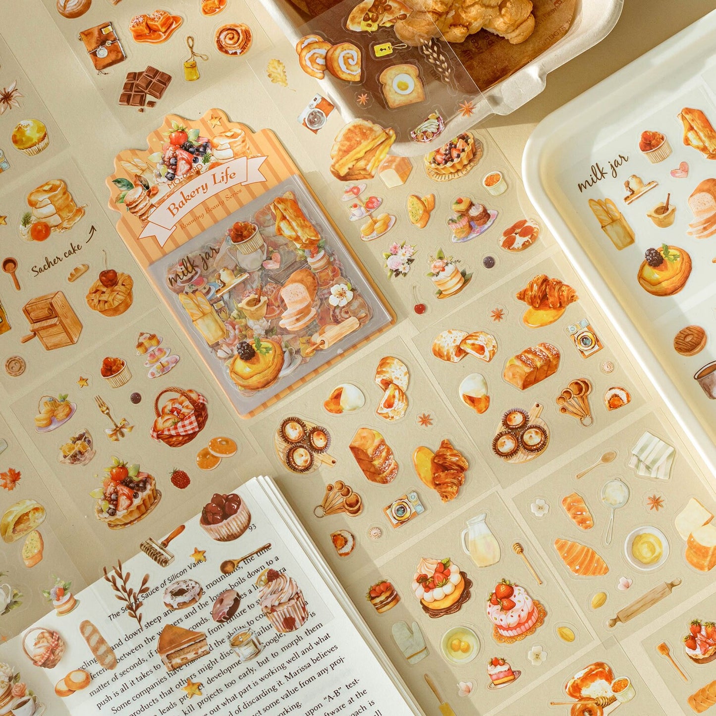 20 Sheets Stickers | Coffe Cats Flowers Plant Bread Stickers | Girl Stickers | Junk Journal | Planner Sticker Scrapbooking Supplies