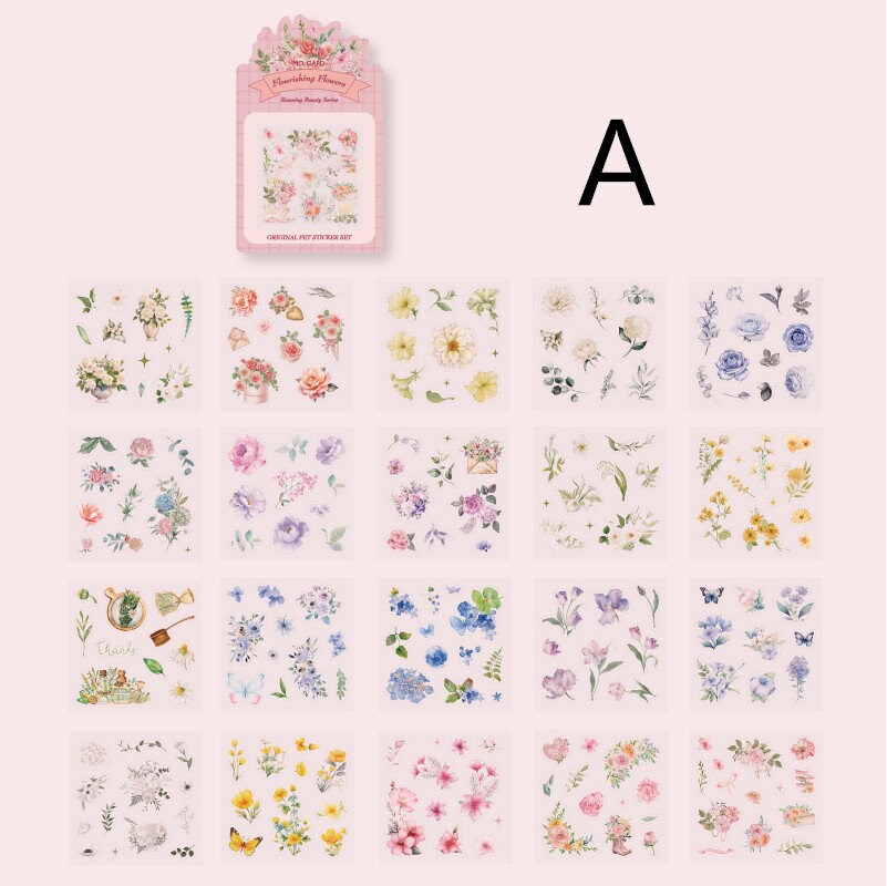 20 Sheets Stickers | Coffe Cats Flowers Plant Bread Stickers | Girl Stickers | Junk Journal | Planner Sticker Scrapbooking Supplies
