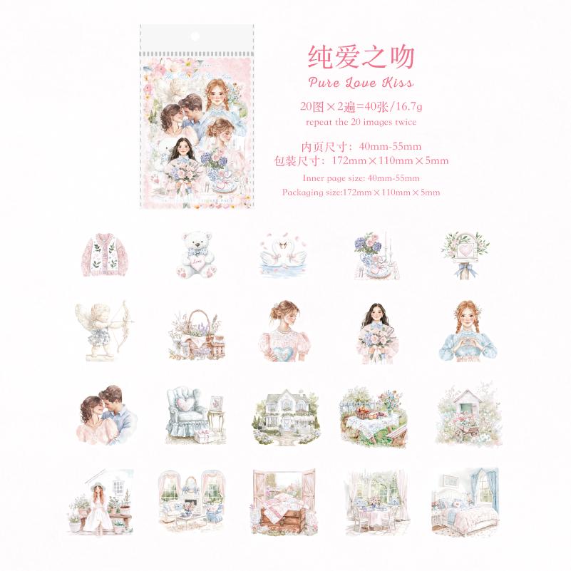 Sweet Overture Love Sticker Pack | Lover Couple Wedding Sticker Pack | Scrapbook Decals Collage Craft Supplies|Wedding Scrapbooks Guestbooks