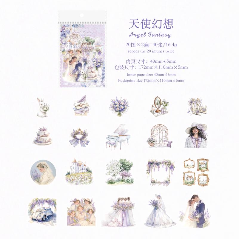 Sweet Overture Love Sticker Pack | Lover Couple Wedding Sticker Pack | Scrapbook Decals Collage Craft Supplies|Wedding Scrapbooks Guestbooks