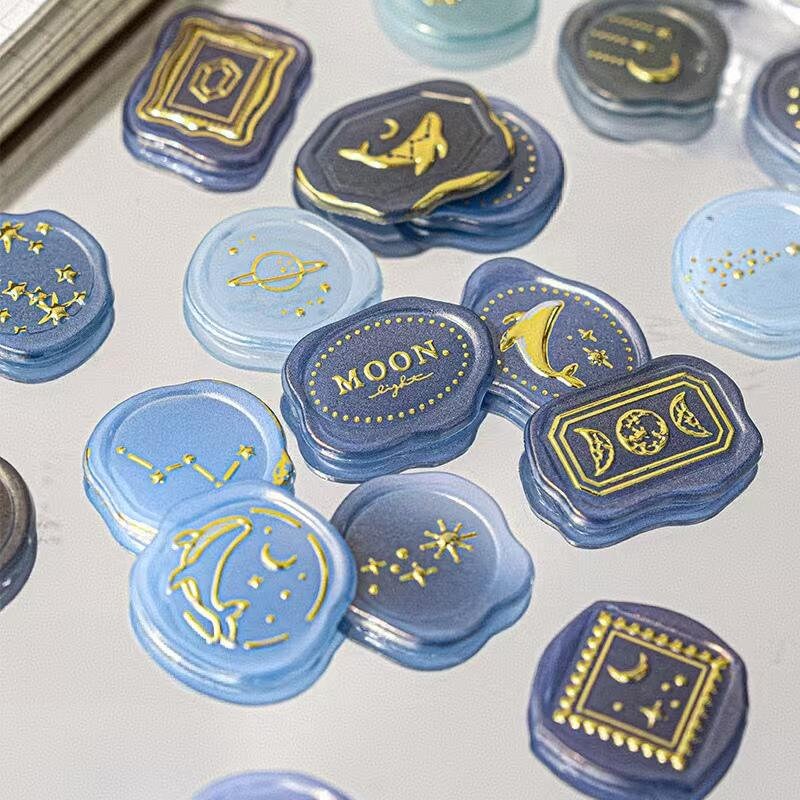 18pcs Hot Stamping Fire Paint Seal Stickers | Envelope Sealing | Wax Sealing Sticker | Junk Journal Planner Supplies | Gift Wrapping