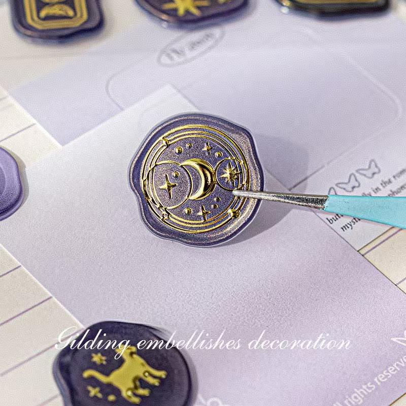 18pcs Hot Stamping Fire Paint Seal Stickers | Envelope Sealing | Wax Sealing Sticker | Junk Journal Planner Supplies | Gift Wrapping