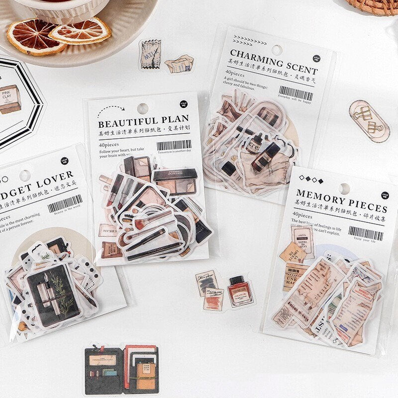 Good Life Decorative Stickers | Beauty Makeup Stationery Perfume | Scrapbooking Journal Planner Sticker Pack | Die Cut Stickers