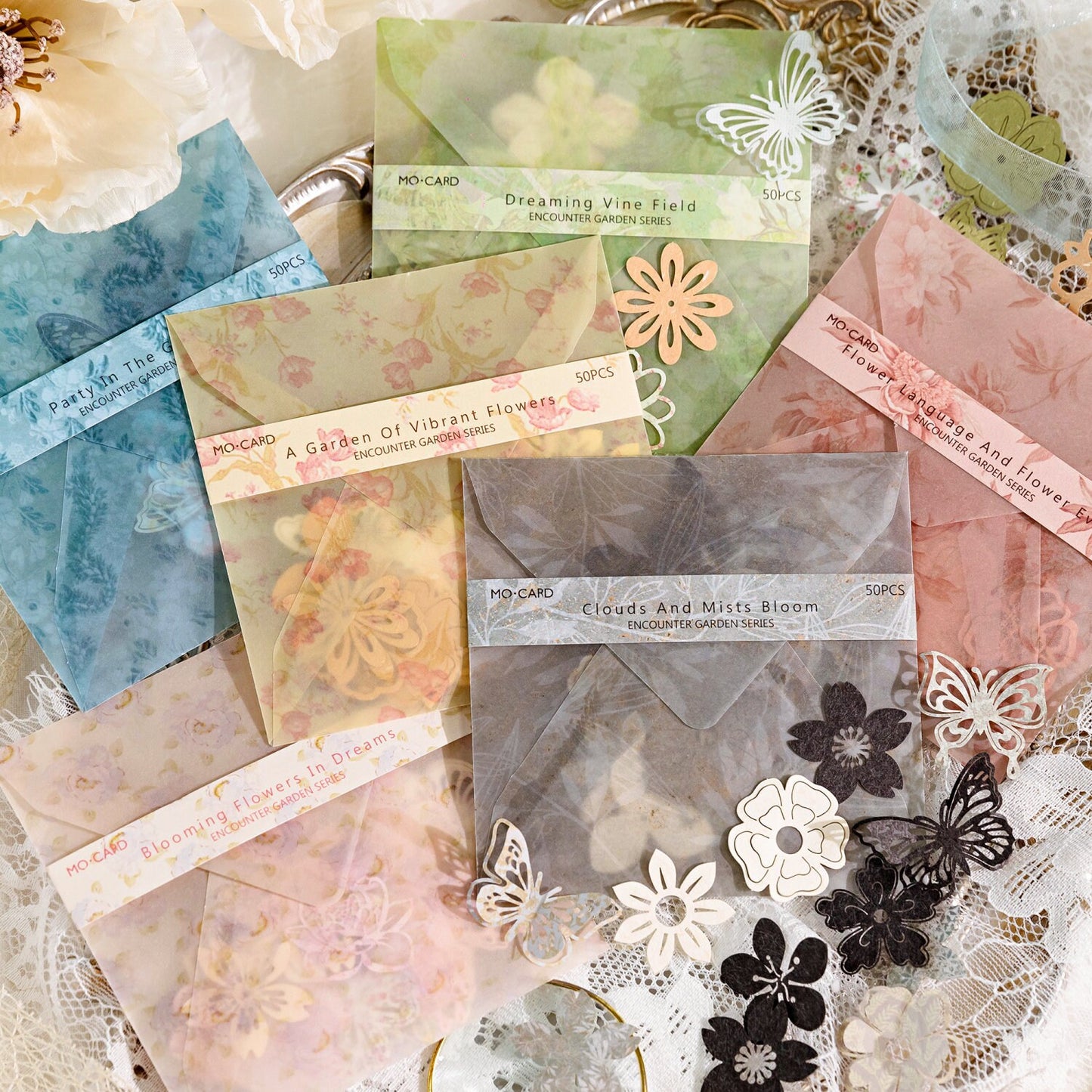 50pcs Hollow Flower Butterfly Collage Material Pack | Junk Journal Kit | Creative DIY Journaling Scrapbooking Supplies