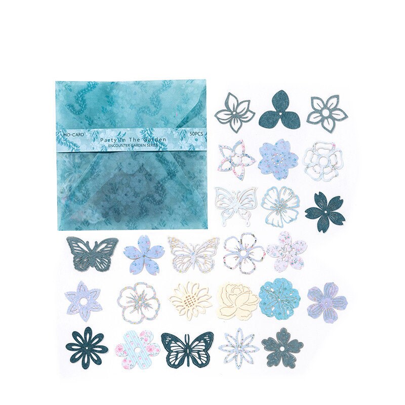 50pcs Hollow Flower Butterfly Collage Material Pack | Junk Journal Kit | Creative DIY Journaling Scrapbooking Supplies