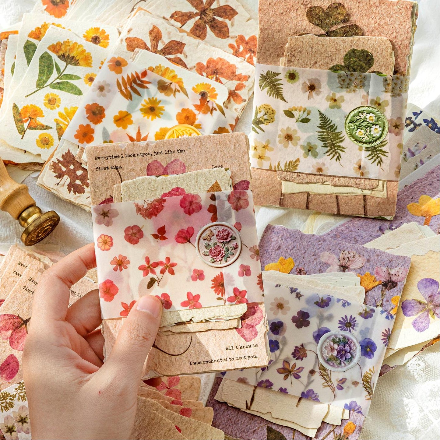 Flower Language Retro Material Paper Pack | Flowers Background Paper Junk Journal Kit | Material Pack | Journaling Scrapbooking Supplies