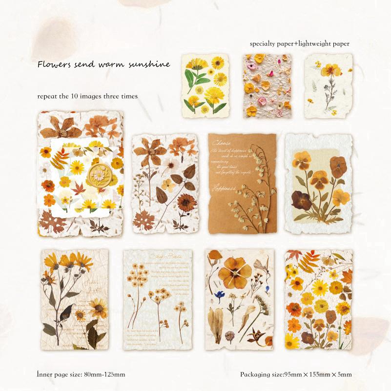 Flower Language Retro Material Paper Pack | Flowers Background Paper Junk Journal Kit | Material Pack | Journaling Scrapbooking Supplies