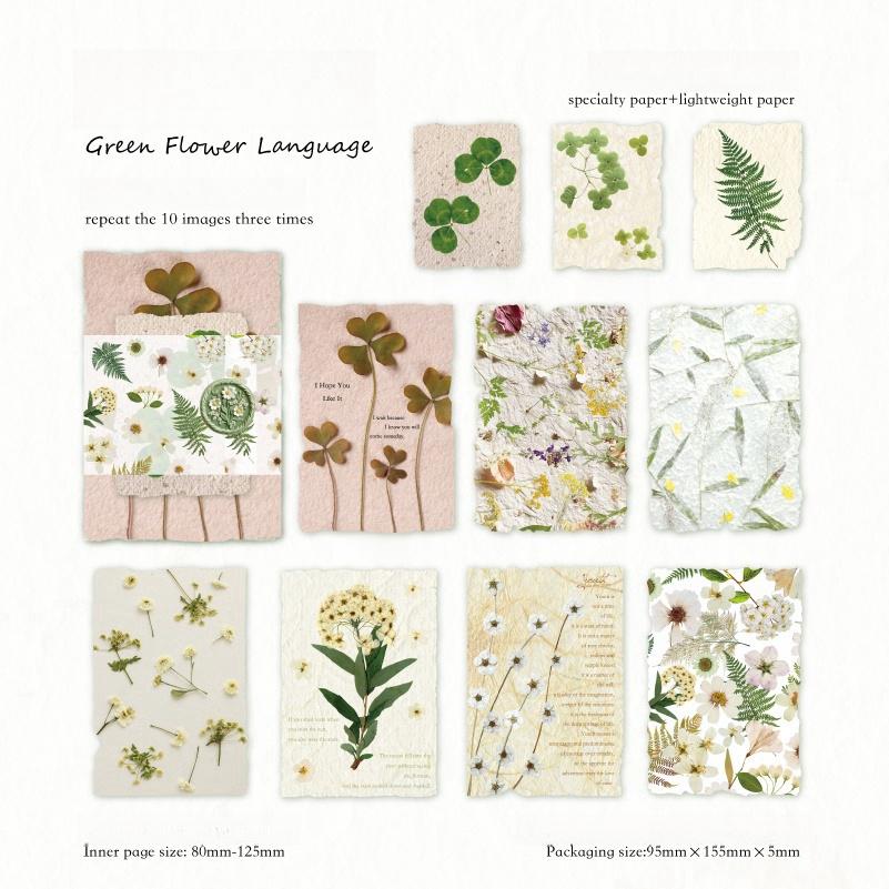 Flower Language Retro Material Paper Pack | Flowers Background Paper Junk Journal Kit | Material Pack | Journaling Scrapbooking Supplies