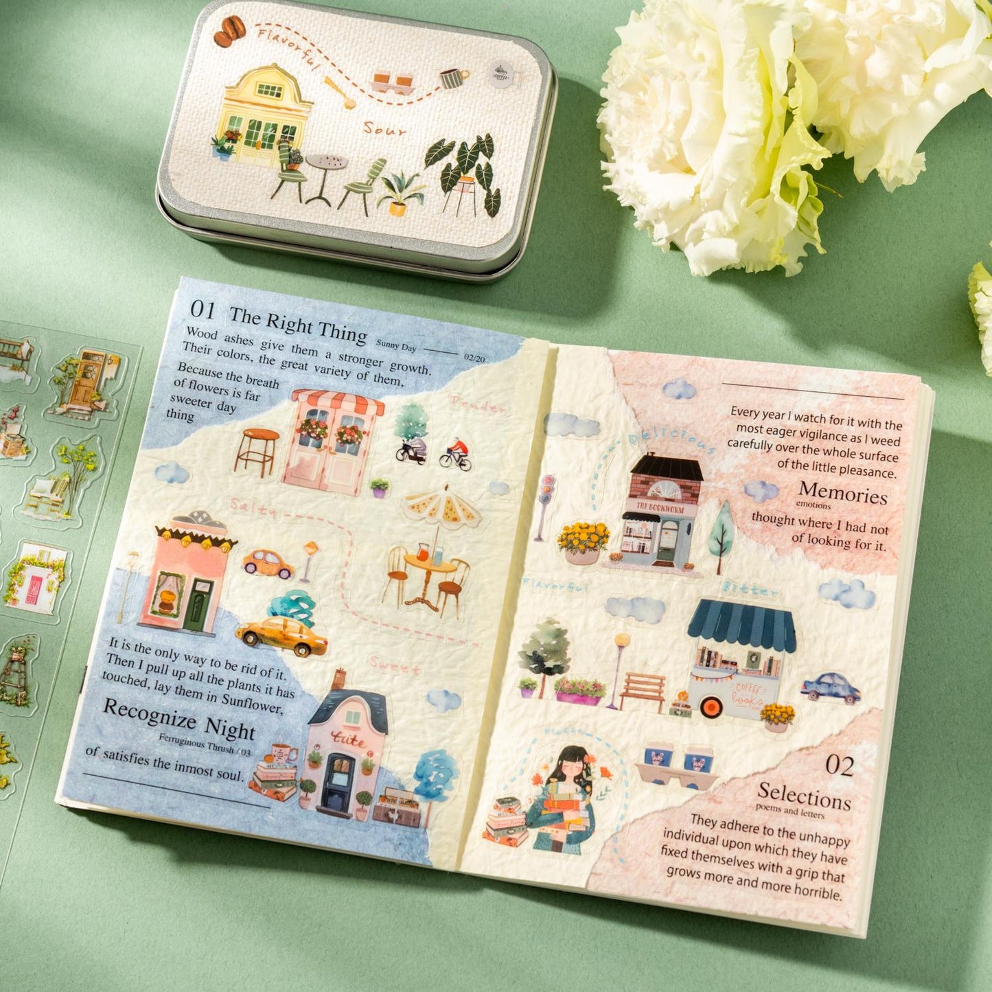 Adorable Home Scene PET Stickers | Kawaii Planner Journal Decorative Stickers | Bujo Junk Journal Collage Scrapbooking Supplies