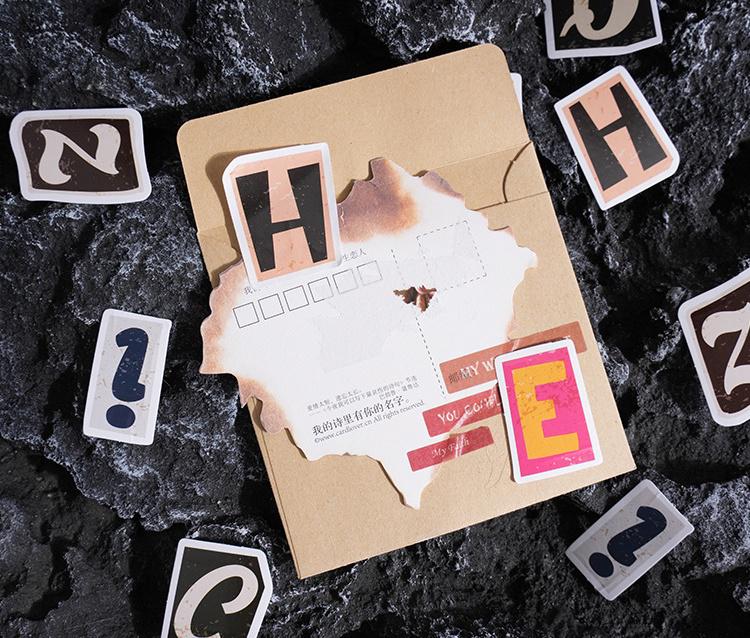 52pcs Retro Letter Sticker Pack | Retro Alphabet | Junk Journal Stickers | Planner Sticker Set | Scrapbooking Kids Craft Supplies